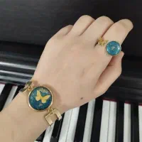 دستبند النگویی طرح جدید رزینی با حرف اول اسم