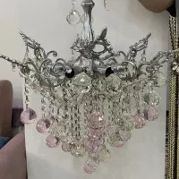 ۲ عدد لوستر کریستالی ۶ شعله با دیوار کوب