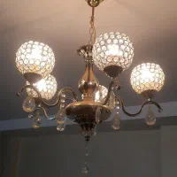 لوستر پنج شاخه کریستالی نو