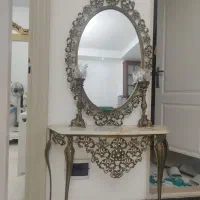 آینه و شمعدان و کنسول برنز