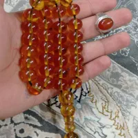 تسبیح سندلوس و انگشتر نقره