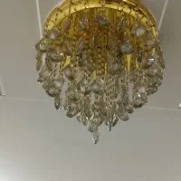 لوستر طلایی  ۱۰ شمع کاملا سالم|لوستر و چراغ آویز|قروه, |دیوار