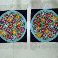 یک جفت فرش دستباف برند رفرف رومیزی کوسن دستباف|فرش|قم, دورشهر|دیوار