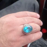 انگشتر مردانه نگین آبی