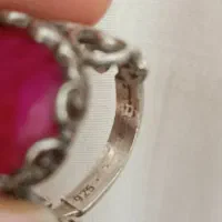 انگشتر سنگین نقره و یاقوت طبیعی