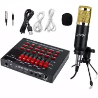 ست تولید محتوا کارت صدا میکروفون پایه