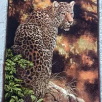 تابلو فرش پلنگ‌ پرداخت برجسته