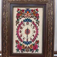 تابلو فرش ساعت دست بافت فرش بیجار نو|تابلو فرش|بیجار, |دیوار