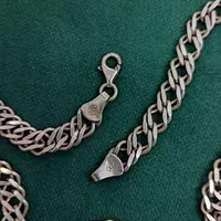 زنجیر گردنبند نقره کارتیر دوبل ترک 40گرم