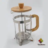 فرنچ پرس با دسته و درب بامبو