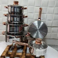 قابلمه۱۲پارچه استیل و ۷ پارچه نچسب مناسب جهیزیه
