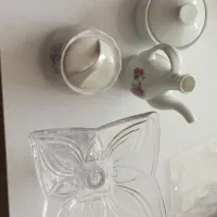 دو قندان و شیرینی خوری و گلابدان