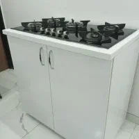 اجاق گاز رومیزی ۵شعله شیشه ای توربولاین کابینت دار
