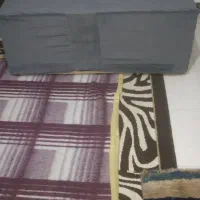 دوعدد پاف ۳نفره ثابت باروکش پارچه مبلی