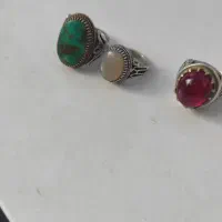 سه عدد انگشتر یاقوت ، فیروزه، عقیق ابری|جواهرات|کرمانشاه, |دیوار