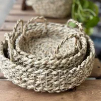 سبد حصیری سه تیکه|صنایع دستی و سایر لوازم تزئینی|رشت, حمیدیان|دیوار