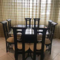 میزنهارخوری و صندلی چوبی هشت نفره