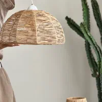 لوستر آباژور بوهو رافیا مکرومه سیسمونی|لوستر و چراغ آویز|مشهد, طلاب|دیوار
