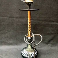 قلیان آکبند طلایی با شیشه صربی