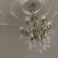 لوستر 6 شاخه تمام برنج با دیوار کوب در حد نو