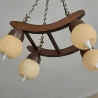 لوستر چوبی|لوستر و چراغ آویز|تهران, گلستان (شهرک راه آهن)|دیوار