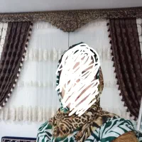 ۳عدد پرده والن دار نو نو همراه با کتیبه وچوب پرده