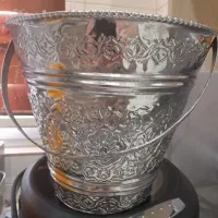 سطل برنجی نقره یی