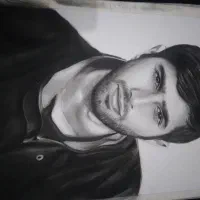 نقاشی سیاه قلم چهره|تابلو، نقاشی، عکس|یزد, |دیوار