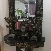 آینه شمعدان به همراه ساعت
