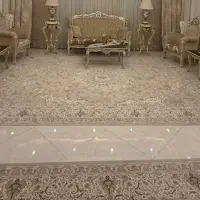 مبل ۹نفره دو رو منبت و پارچه ترک و چوب راش