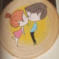 نقاشی فانتزی روی چوب