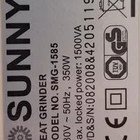 چرخ گوشت SUNNY مدل SMG-1585 نو و بدون استفاده|خردکن، آسیاب، غذاساز|تهران, شهرک شهید باقری|دیوار