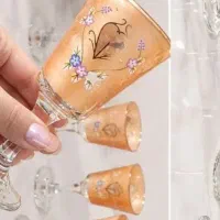 سرویس آرکوپال، گیلاسی و بشقاب و پیش دستی دور طلایی