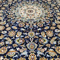 فرش۱۲متری دستباف کاشان سورمه ای دست بافت درحدنو|فرش|تهران, آهنگ|دیوار