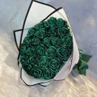 گل رز روبانی شاخه ای ۱۵ کادوی خراب نشدنی