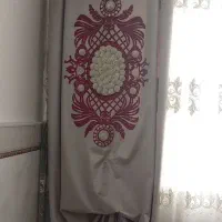 شال پرده مخمل گل برجسته