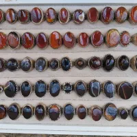 انواع انگشتر نقره عیار پایین و سنگ طبیعی|جواهرات|کرمانشاه, |دیوار