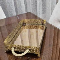 سینی فلزی طلایی|ظروف سرو و پذیرایی|فردیس, نگارستان|دیوار