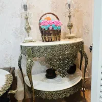 ست آینه و کنسول سلطنتی طلایی ( طرح برنز ) در حد نو