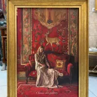 قاب چوبی ورق طلا