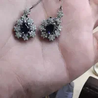 گوشواره زنانه سنگ توپاز عیار ۹۲۵