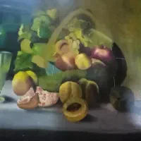 نقاشی سبد میوه با ابرنگ|تابلو، نقاشی، عکس|ملارد, |دیوار