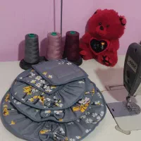 دمکنی همراه دوتا دست گیره خوش رنگ با کیفیت|سفره، حوله، دستمال آشپزخانه|کرمانشاه, |دیوار