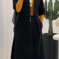 کت و دامن جنس کتان نو نو