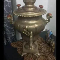 سماور برنجی زغالی سنگین معاوضه با میوه خوری برنجی
