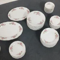 ظروف چینی گل سرخی عتیقه اصل ژاپن