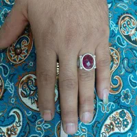 انگشتر نقره ی یاقوت
