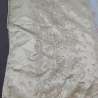 پرده ضخیم شامی رنگ نخودی طلایی