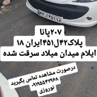 پژو۲۰۷سرقت شده پلاک۱۸