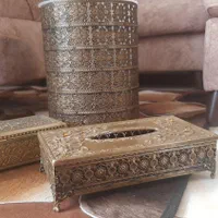 سطل اشغال وجا دستمال کاغذی وجاکارد و چنگال